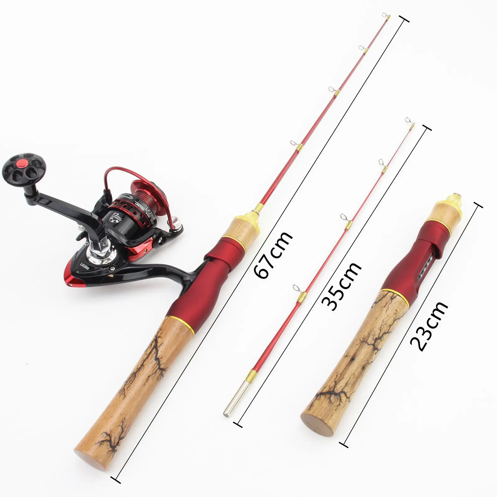  Berkley Cherrywood HD Ice Spinning Reel and Fishing Rod Combo  : Sports & Outdoors