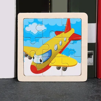 

3D Animal Puzzle Blocks Toys Children Educational Toy Kids Gift Wooden 9 piece Cartoon Animals Puzzle