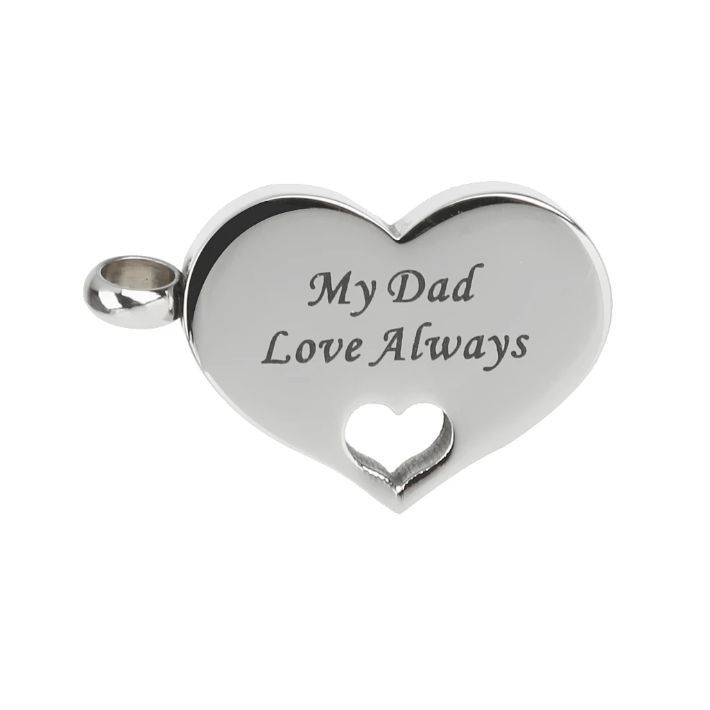 my dad love always Heart Shape Cremation Keepsake Memorial Ash Urn Pendant