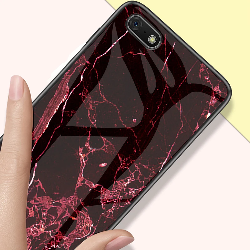 Мраморный чехол для huawei Y5 чехол для huawei Y 5 Y5 Prime DRA-LX2 DRA-L21 чехол из гранита закаленное стекло чехлы для телефонов