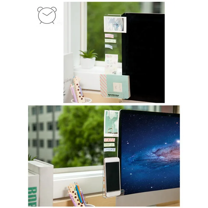 

New Computer Monitors Side Panel Computer Screen Acrylic Message Board With The Charging Hole Phone Holder Sticky Note Board
