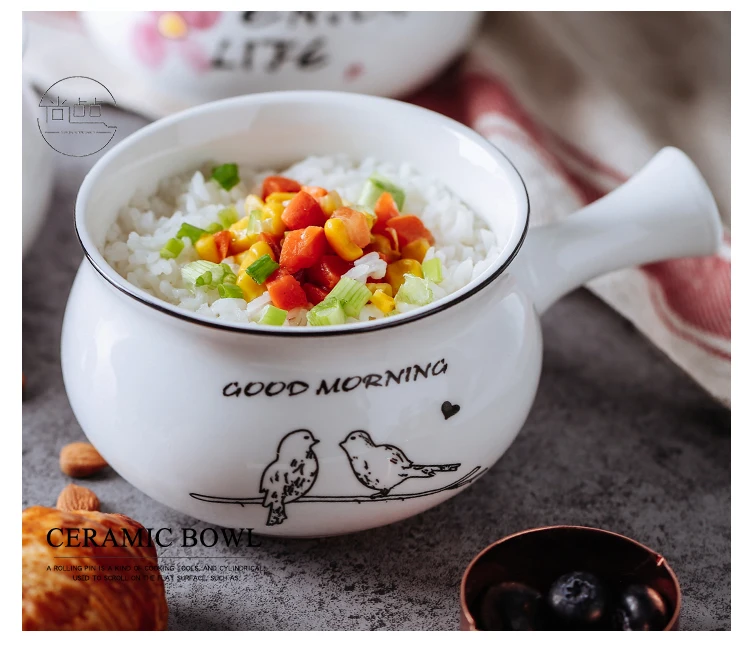 cereais sopa arroz adorável lanche utensílios de mesa