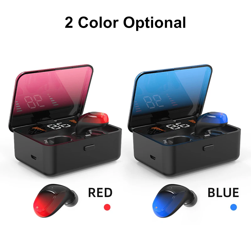 Hi-fi стерео TWS bluetooth 5,0 наушники бинауральные звонки Handsfree сенсорное управление Беспроводные наушники с 3800 мАч Мини банк питания