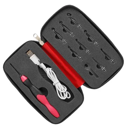 as show 9 в 1 USB светильник крючком Крючки спицы светодиодный инструмент для плетения комплект Швейные аксессуары - Цвет: as show