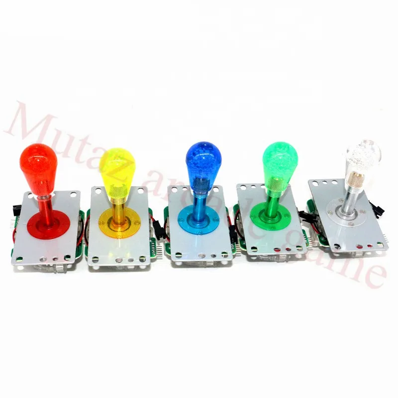 

LED Light Joystick 5V LED Illuminated Glitter Fighters Stick Durable Copy SANWA Rocker With Clear Bat Top Ball Arcade Joystick