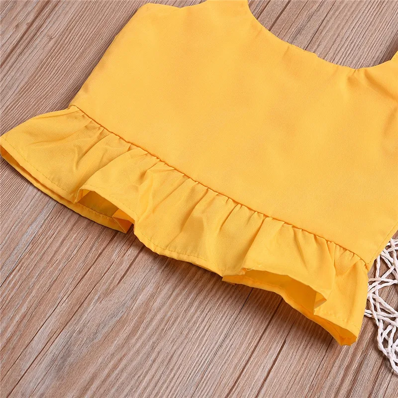 PatPat 2020 New Summer Baby and Toddler Solid Strappy Top and Sunflower Print Shorts Sets