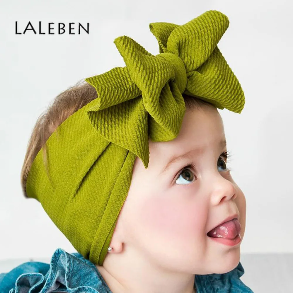 Laleben/Модный Эластичный головной убор для новорожденных Однотонный детский с