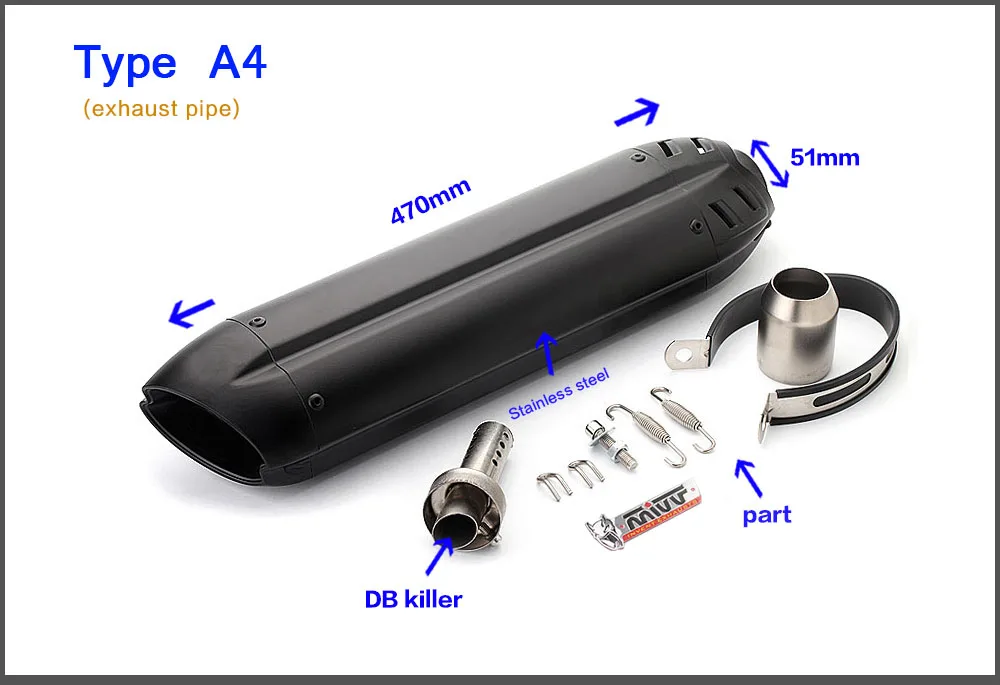 Универсальный MIVV Ak выхлопной мотоцикл MIVV глушитель Escape Moto DB труба-убийца 51 мм длинные/короткие для Kawasaki er6n