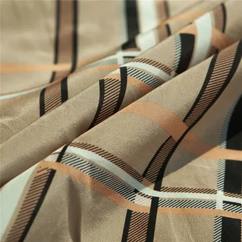 

British style khaki color check&plaid print 15 momme pure silk crepe de chine fabric,sewing for shirt,skirt,craft by the yard