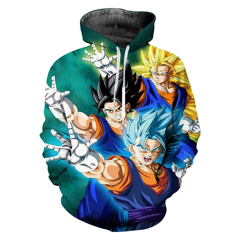 Драконий жемчуг Супер Saiyan пот Homme Аниме Толстовка Уличная толстовки Толстовка мужская Толстовка Sudaderas Para Hombre