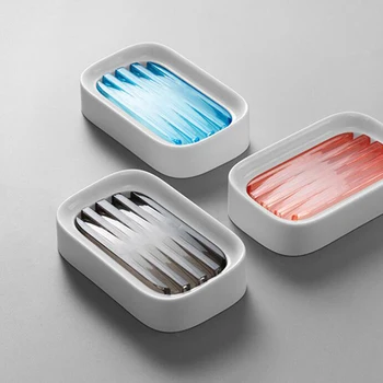 

Bathroom Drain Soap Box Toilet Bath Soap Box Portable Double-Layer Drain Rack Soap Box Household Storage Box