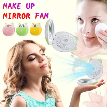 

Portable Mini USB Fan Explosion Pig Cartoon Makeup Mirror Fan Handheld aire acondicionado portatil para casa WY707