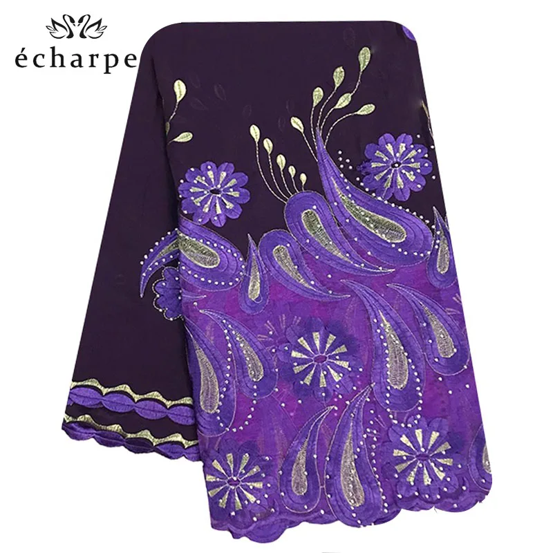 Африканский Муслим Женский хиджаб шифоновая шаль с вышивкой. Шаль из фатина
