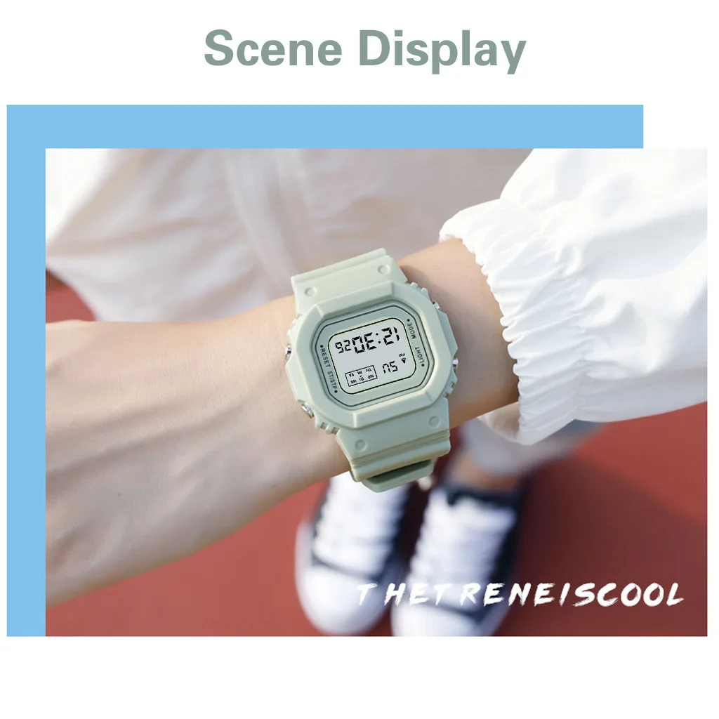 Модные Роскошные парные Часы Электронные Силиконовые простые женские часы многофункциональные водонепроницаемые трендовые Ретро спортивные мужские наручные часы