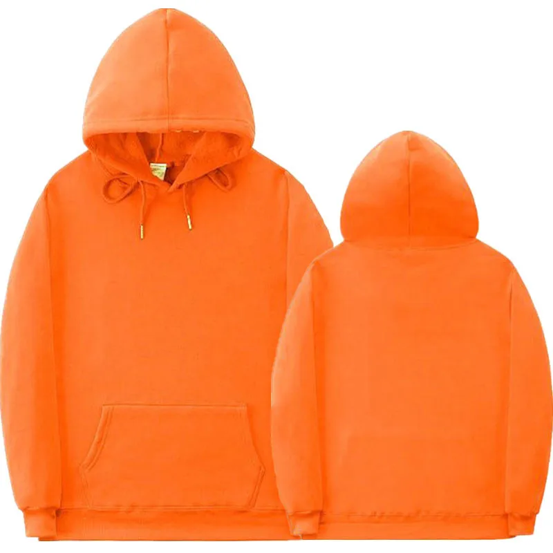 Orange MS443 Модная уличная толстовка с капюшоном, толстовка разных цветов для мужчин и женщин, пуловер, sudadera hombre - Цвет: Orange MS443