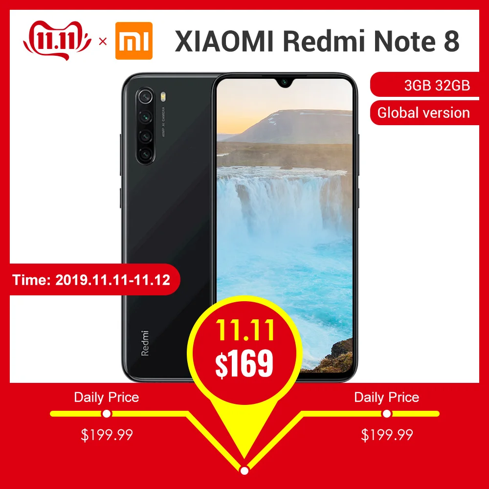 

Xiaomi Redmi Note 8 4G Smartphone Global Version 6.3' MIUI 10 Snapdragon 665 Octa Core 3GB RAM 32GB ROM 4000mAh Mobile Cellphone