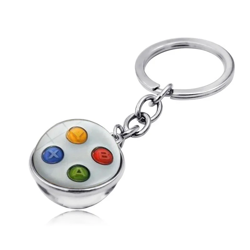 Игровой контроллер узор двухсторонний стеклянный шар брелок кулон Модный Ювелирный брелок для ключей держатель Geeky Boyfriend идеальный подарок - Цвет: 5H-XSWX2027-3