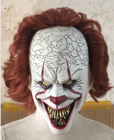 Стивен Кинг это маска пеннивайза страшная маска на Хеллоуин клоун Полное Лицо Маска ужас призрак маски латекс реалистичные сумасшедшие жуткие - Цвет: Buck teeth 2