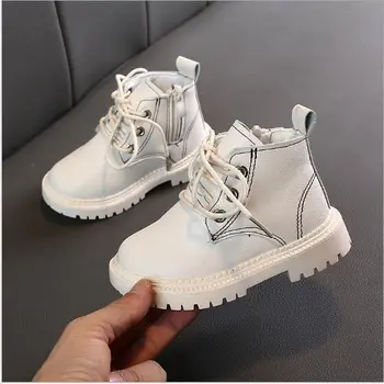 

Boys Warm Martin Boots kids Autumn winter Fashion Child Leather Snow Boots For Girls Casual Shoes Child Baby Toddler Shoes
