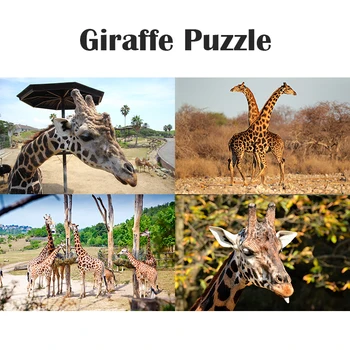 

1000Pcs Wooden 3D Giraffe Animals Puzzle Jigsaw Baby Learning Game Toys Preschool Puzzles Intelligence Children Educational Toy