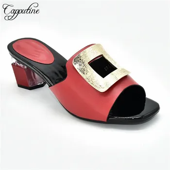 

Fashionable Red Wedding/Party African High Heel shoes 88-2 Heel Height 6.5CM