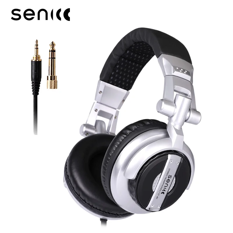 

SENICC Professional DJ Studio Monitor Headphones Wired Gaming Headset Stereo Portable Headset with 3.5mm 6.3mm Jack 50mm ST-80