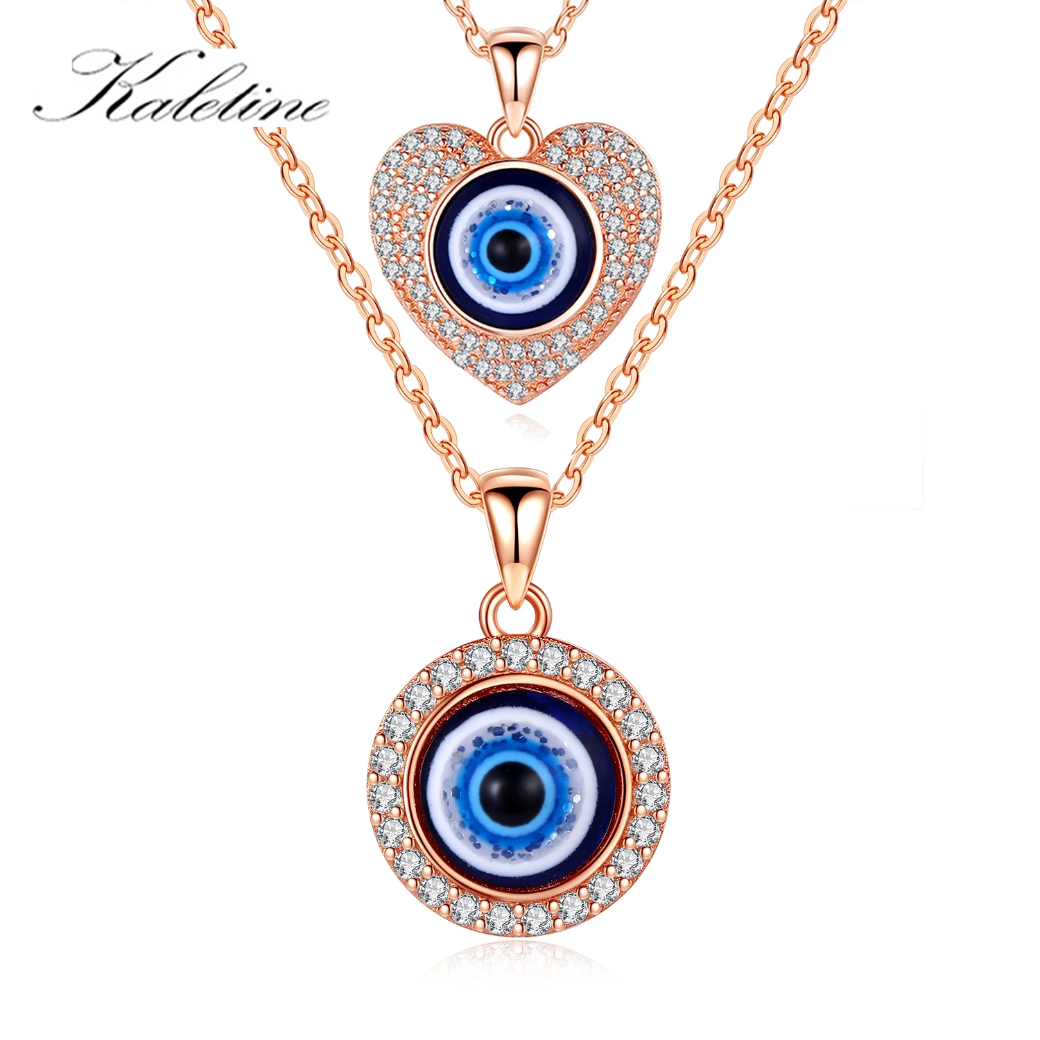 KALETINE Blue Stone Luck Turkey Evil Eye Choker Necklace for Women 925 Sterling Silver Pendant Fashion Jewelry | Украшения и