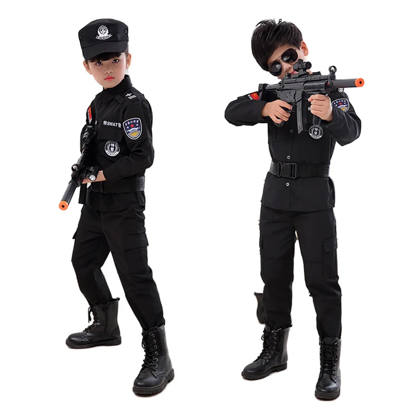 ملابس شرطة Swat مجموعة ملابس خاصة للأطفال الصغار للأولاد زي عسكري ملابس  تكتيكية - AliExpress