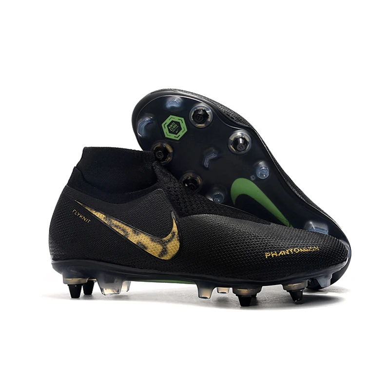 Nike Phantom VSN Elite DF SG-Pro Anti-сабо; большие размеры 39-45 высокие ботильоны футбольные бутсы обувь Футбол бутсы Для мужчин Бутсы Обувь для футбола
