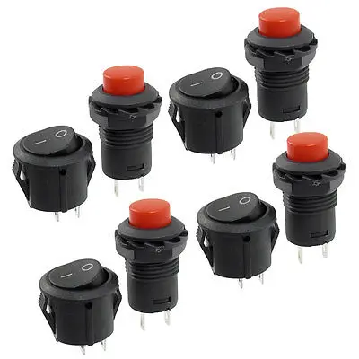 8 шт. AC 125V 3A 250V 1.5A SPST вкл/выкл самоблокирующийся кнопочный переключатель
