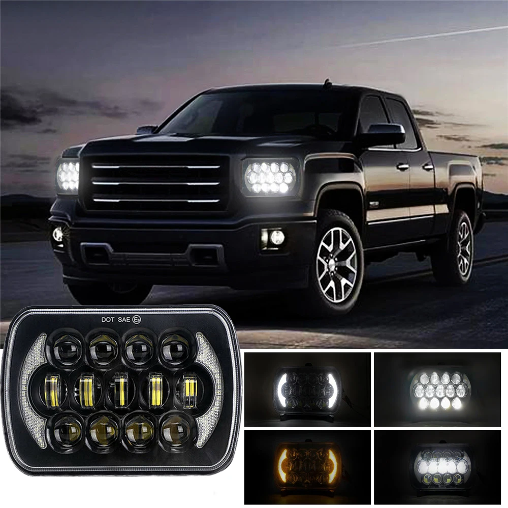 

5X7 7X6 inch Rectangular Sealed Beam LED Headlight With DRL for Jeep for Wrangler YJ for Cherokee XJ