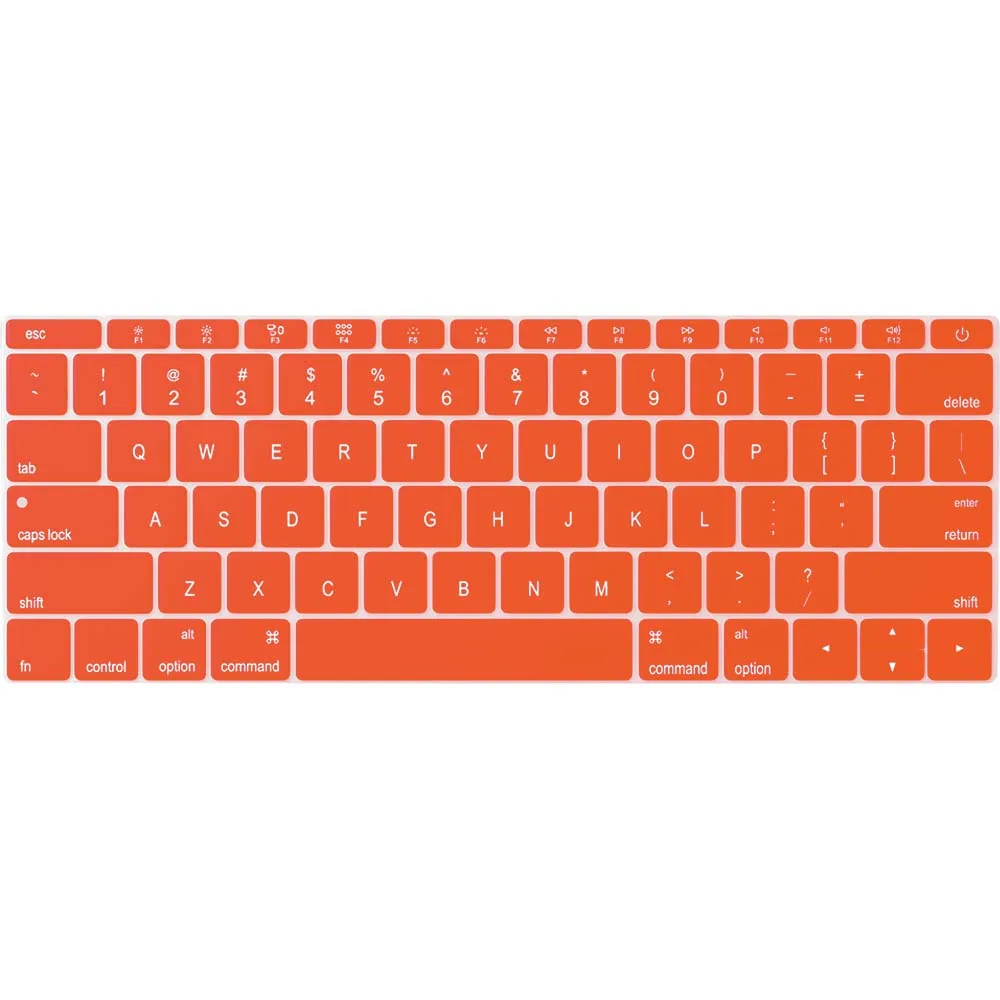 KK& LL Apple Macbook 1"(A1534), PRO 13" A1708(без сенсорной панели) силиконовый мягкий Водонепроницаемый раскладной корпус клавиатуры США - Цвет: Orange