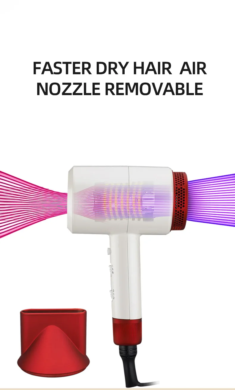 Профессиональный фен для волос Volumizer с отрицательным ионом, фен-щетка, горячая/холодная с воздухом, отсоединяющаяся насадка с зеркальной сушилкой
