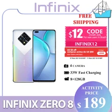 Infinix Zero 8 Celular Versão Global 128 GB 8 GB RAM Octa Core 4 90 hz 6.8