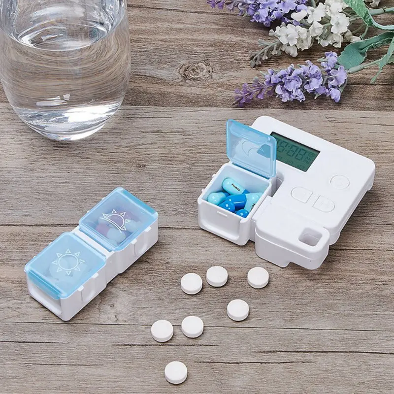 

Portable Sealed Electronic Timing Reminder Medicine Boxes Intelligent Storage Box Alarm Timer Pills Smart Pill Box