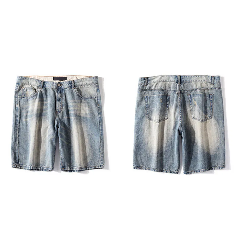 Denim Shorts Men Summer New Men's Blue Denim Shorts Men's Large Size Mid Waist Straight Shorts More Size XL-6XL