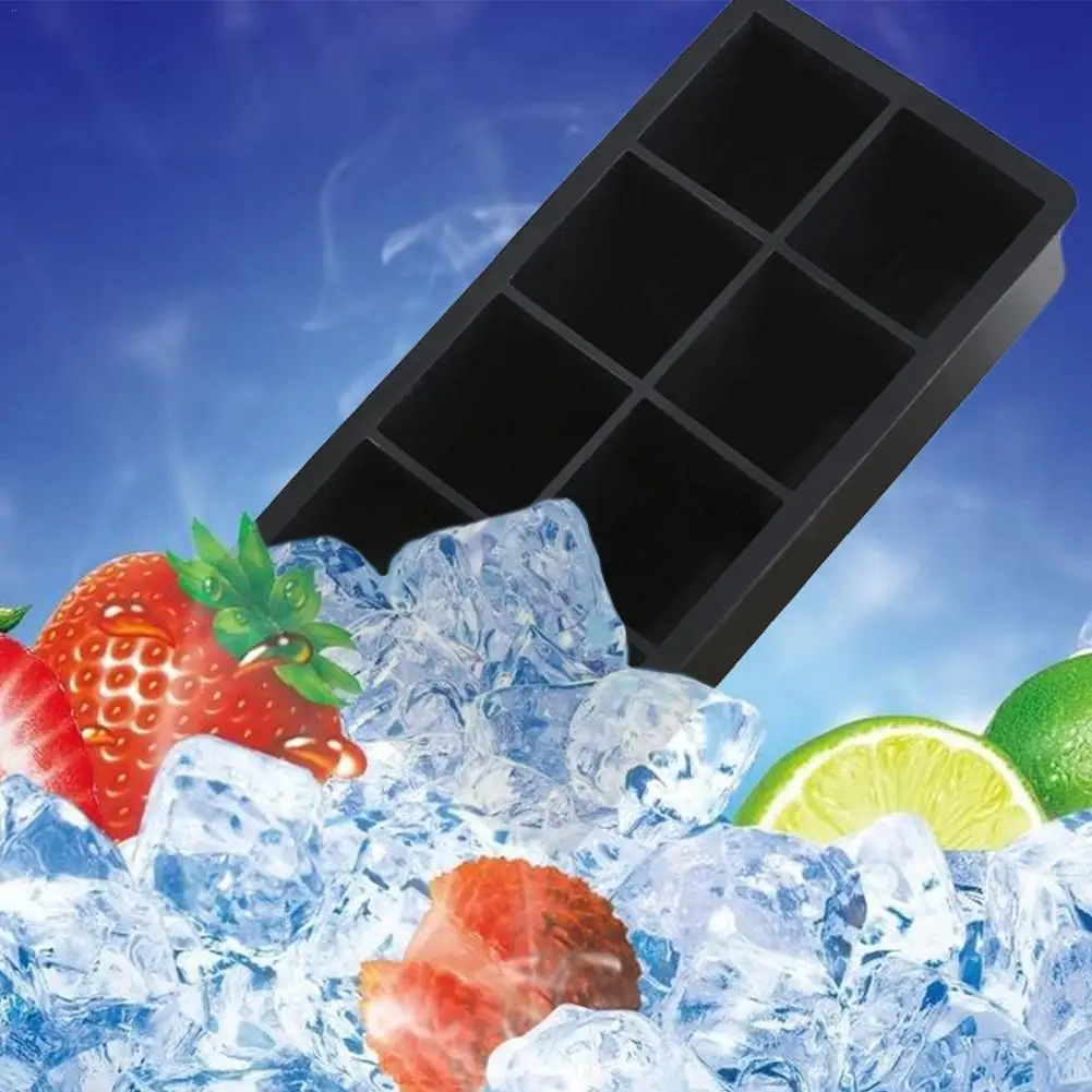 New Home Kitchen Ice Cube Tray Summer Silicone Ice Cube 8 Cubes Ice Tray Ice Cube Mold Storage Containers Drinks Molds