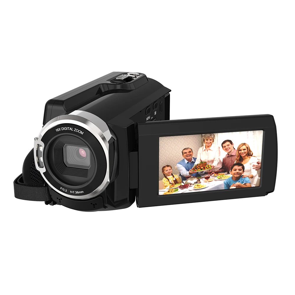 Andoer HDV-534K 4K 48MP WiFi Digital Video Camera 1080P Full HD Novatek 96660 Chip 3inch Capacitive Touchscreen - Цвет: Black