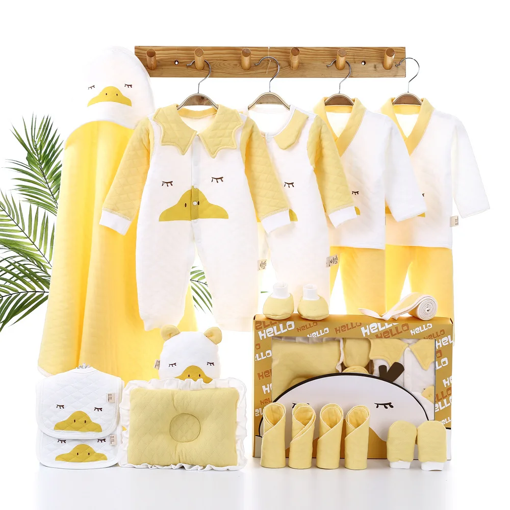 

20PCS Baby Sets Unisex Cotton Newborn Baby Boy Clothes Print Thicken Autumn Winter Baby Girl Clothes Gift Suits Ropa Bebe