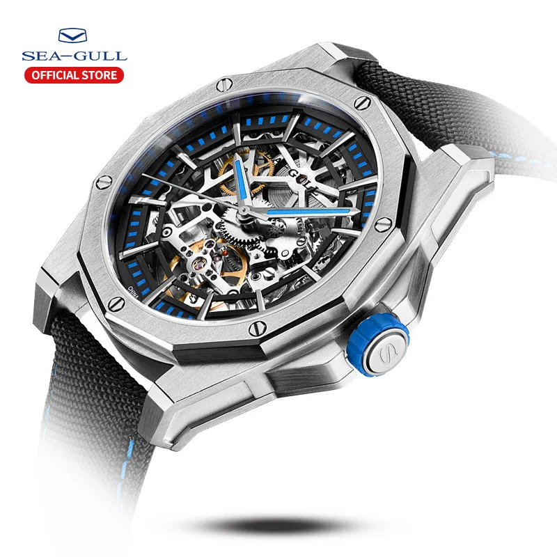 US $276.00 2020 New Seagull Watch Men Automatic Mechanical Hollow Perspective Mechanical Watch Large Dial Waterproof Personality Watch
