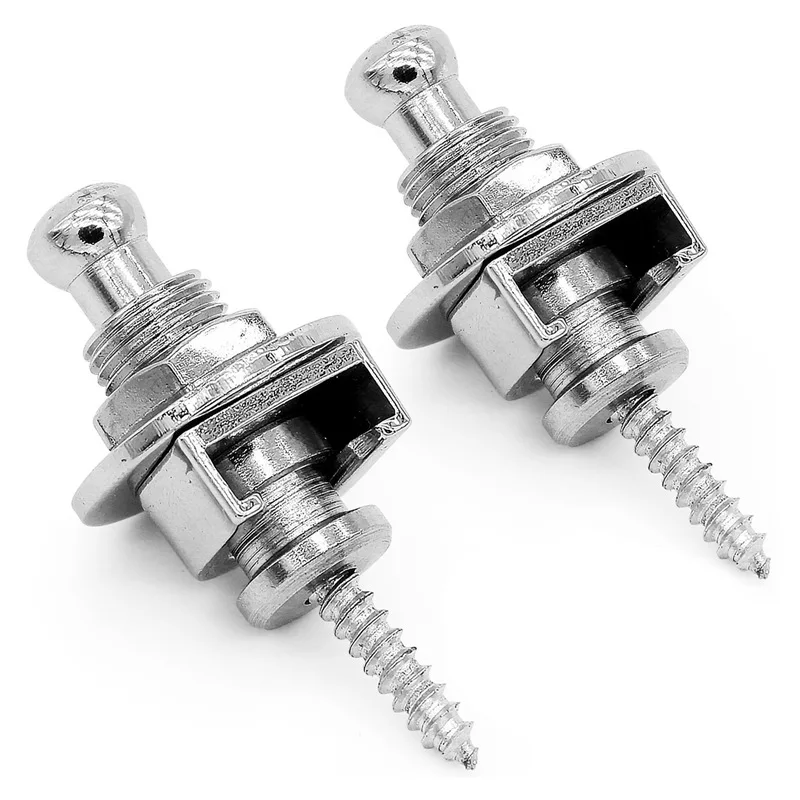 

Premium Guitar Strap Locks and Buttons Security Quick Release Straplocks Strap Retainer System Nickel (Pack of 2)