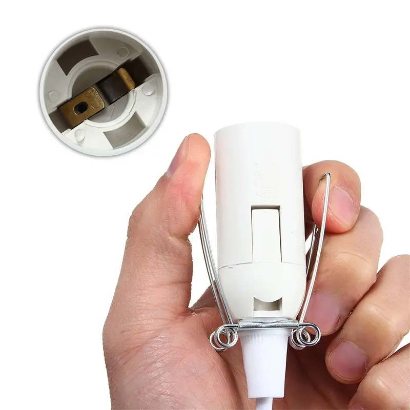 1.8M Salt Lamp Power Cord E14 Socket LED Bulb Base Holder Screw with Dimmer Switch EU Plug Lava Light Cable Home Decor