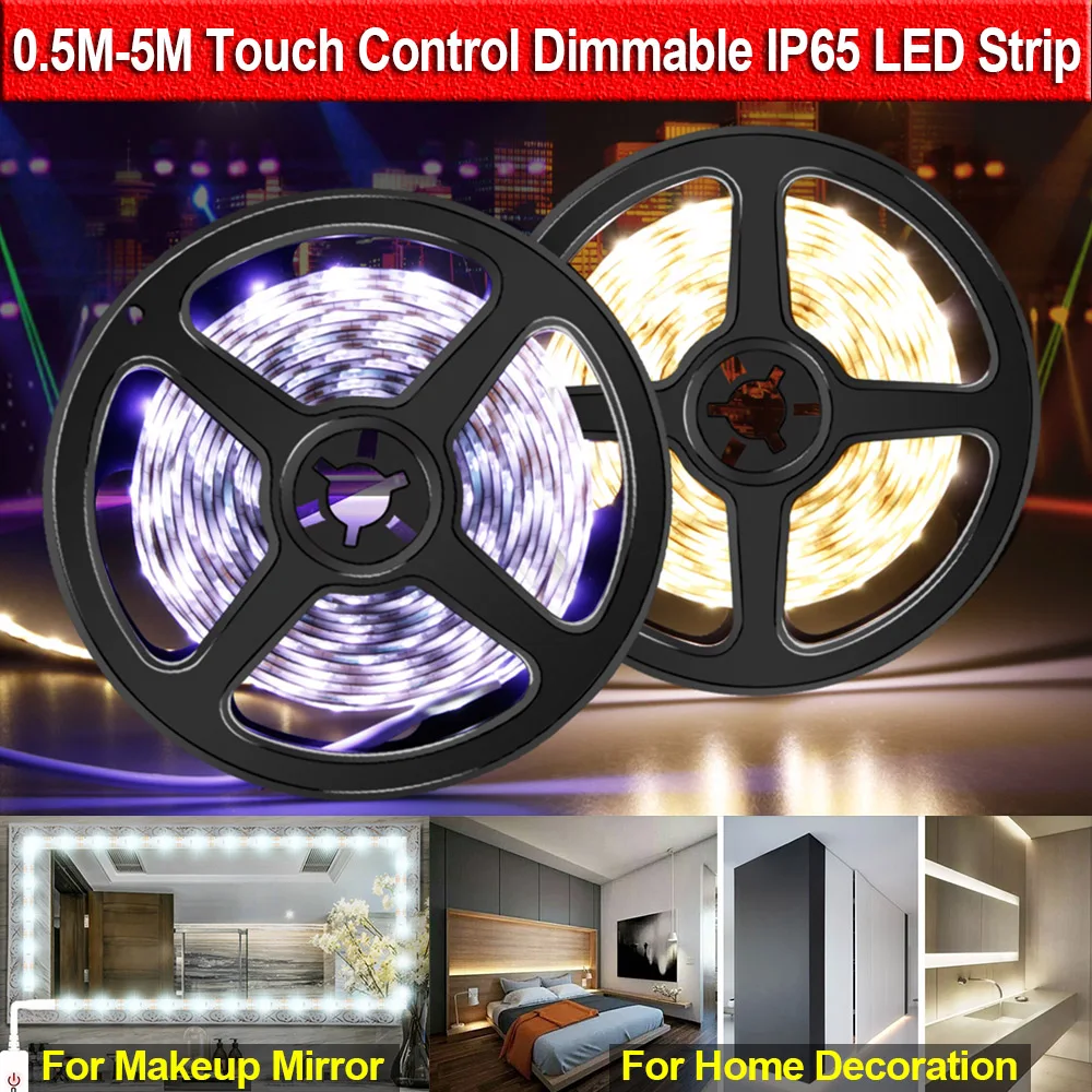 5 В USB Светодиодная лента SMD2835 0 м-5 м водонепроницаемая светодиодная для макияжа