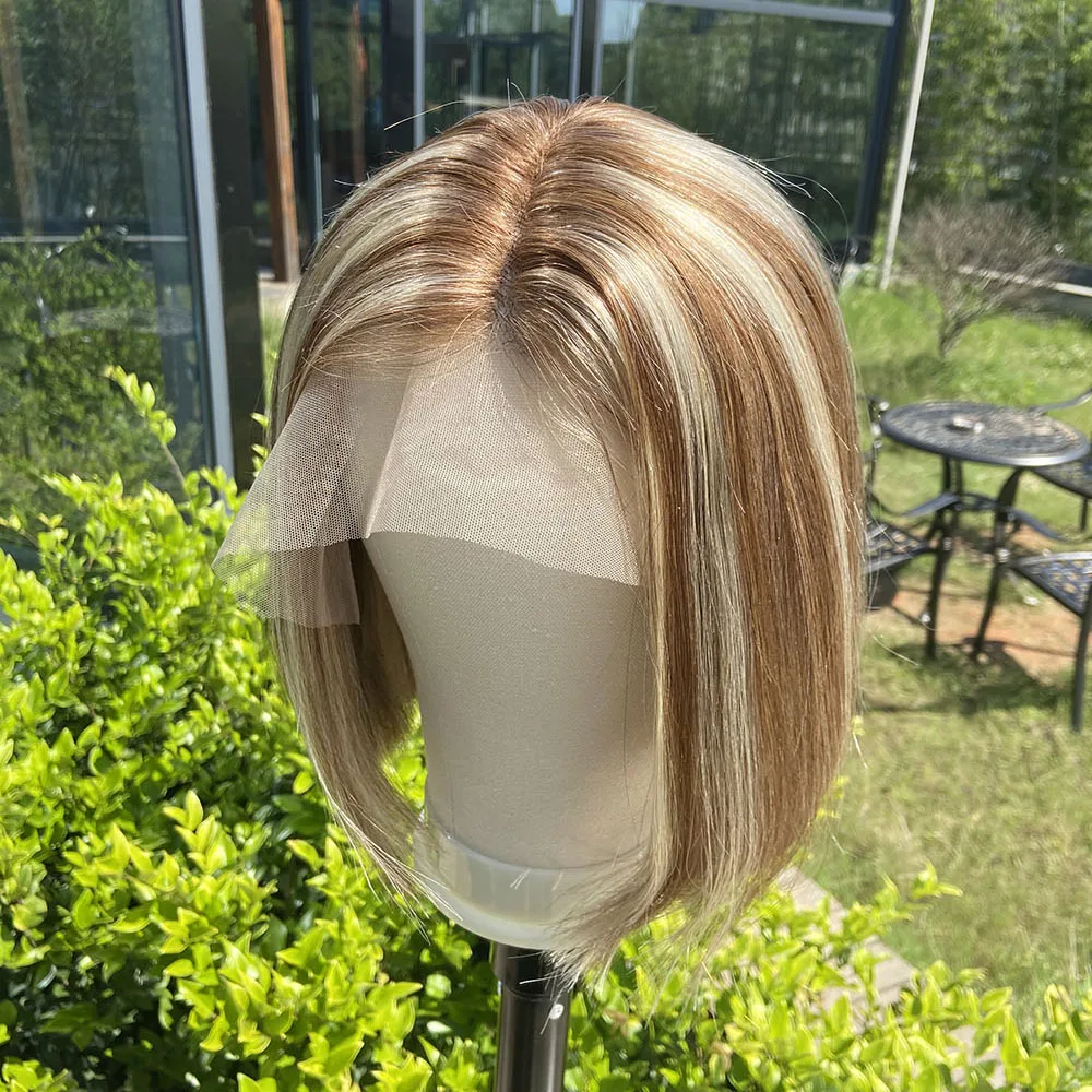 Loviness хайлайтер короткий Боб балаяж Remy натуральные волосы T часть блонд Медовый