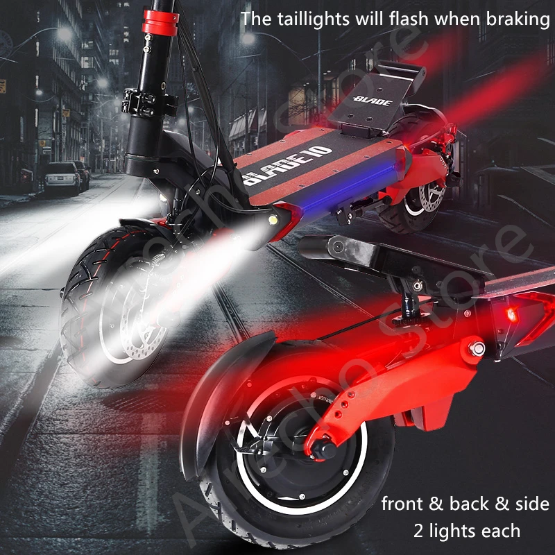 10 дюймов внедорожник лезвие KickScooter умный электрический скутер 52 в 2000 Вт складной