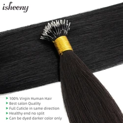 Isheeny Natural Human Hair Nano Ring Hair Extensions 18
