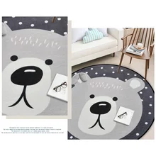 80*80 см гостиная точка коврик на стул и на пол животный дизайн панда волк узор Круглый ковер детская спальня Игровая палатка Площадь Ковер