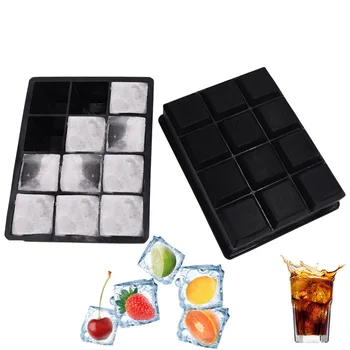 

12 Grid Silicone Ice Tray 12 Grid Ice Tray Ice Maker Large Format Square Silicone Food Supplement Mould