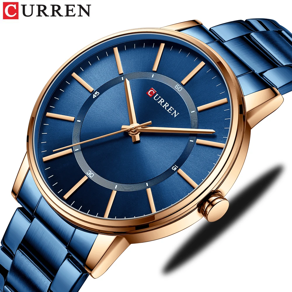 

CURREN Simple Thin Quartz Watches for Men Classic Business Stainless Steel Clock Relogio Masculino