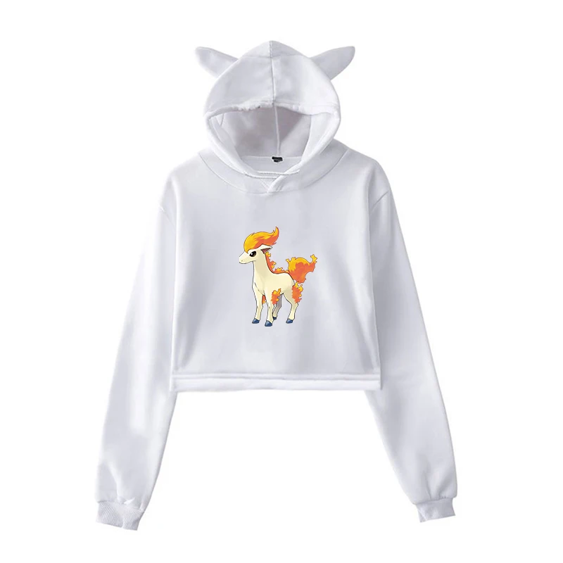 Harajuku Толстовка Покемон Мьюту Ponyta толстовки женская розовая одежда Kpop Одежда для девочек уличная одежда женские топы с длинными рукавами